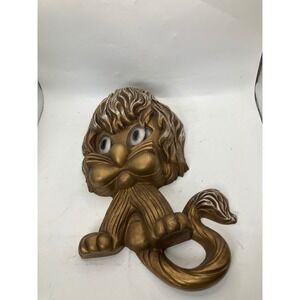 Vintage Homco Gold Lion Wall Hanging Decor Retro Kitsch‎ Faux Gold